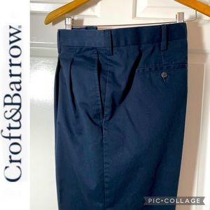 Pleated Front Pants, Bright Navy, Croft&Barrow 38x32”